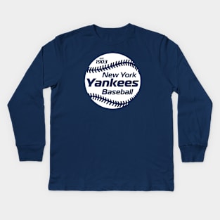 Yankees 80s Retro Ball Kids Long Sleeve T-Shirt